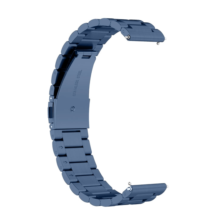 For Huawei Watch 4 / 4 Pro Three Bead Stainless Steel Watch Band(Blue)