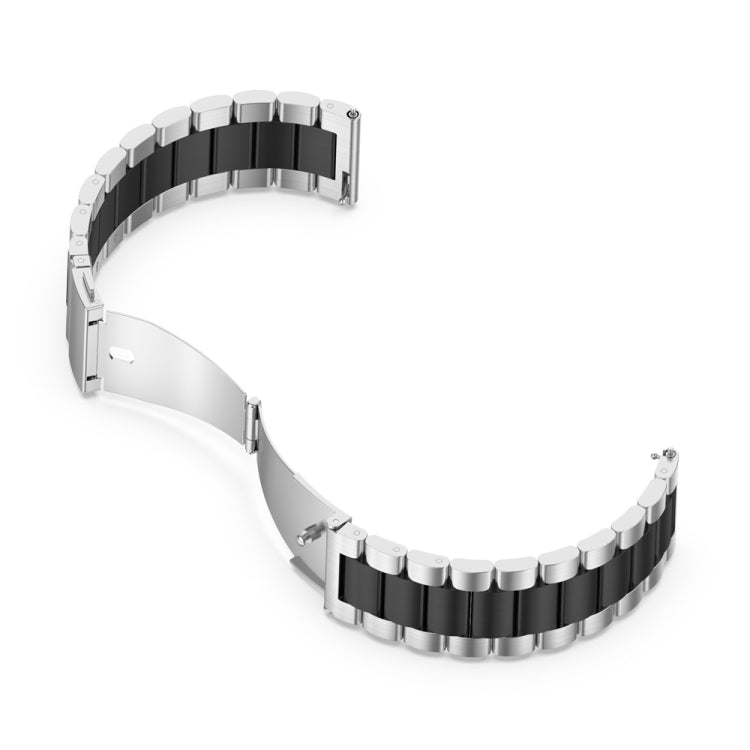 For Huawei Watch 4 / 4 Pro Three Bead Stainless Steel Watch Band(Silver Black)