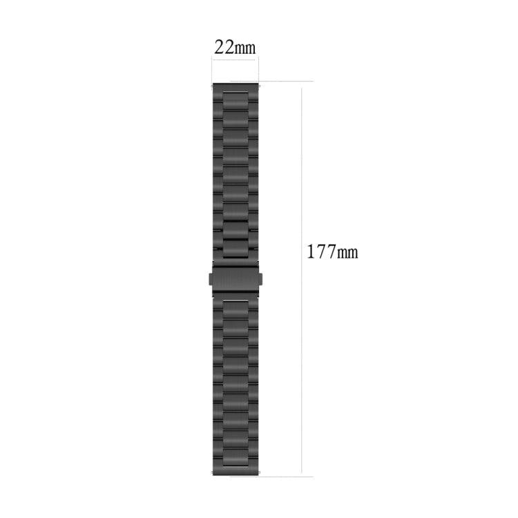 For Huawei Watch 4 / 4 Pro Three Bead Stainless Steel Watch Band(Silver Rose Gold)