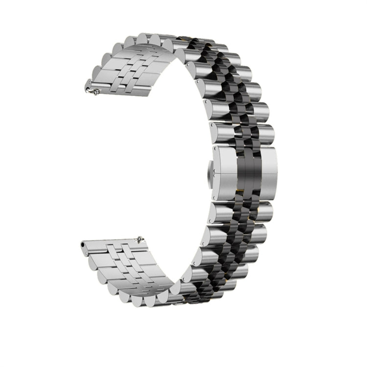 For Huawei Watch 4 / 4 Pro Five Bead Stainless Steel Watch Band(Silver Black)