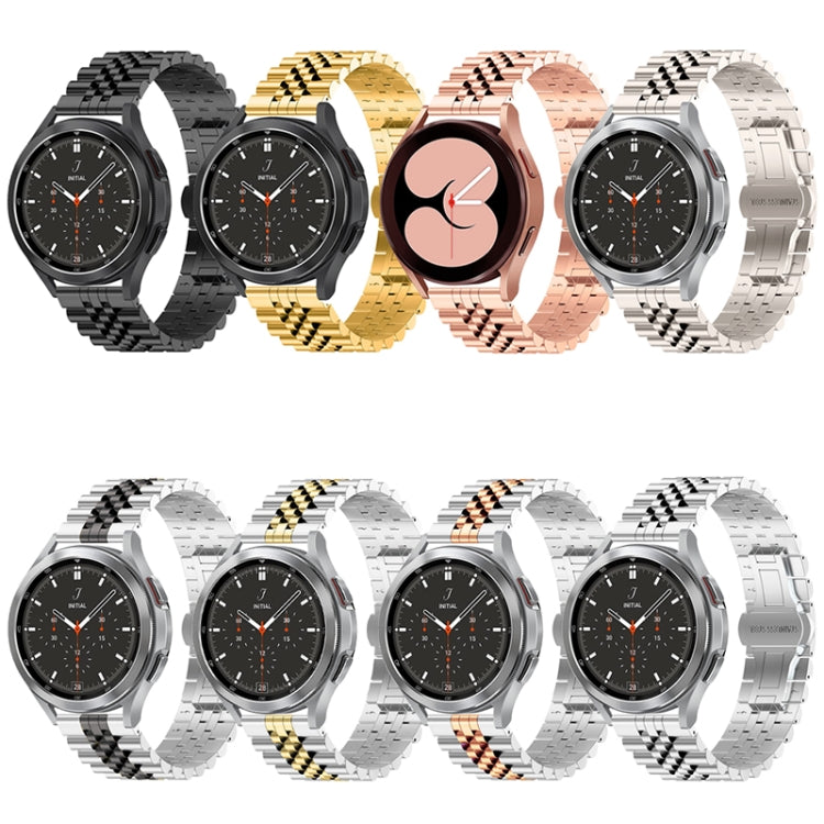 For Huawei Watch 4 / 4 Pro Five Bead Stainless Steel Watch Band(Black)