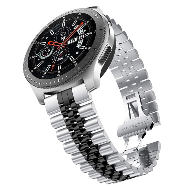 For Huawei Watch 4 / 4 Pro Five Bead Stainless Steel Watch Band(Silver Black)