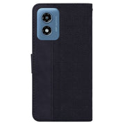 For Motorola Moto G Play 4G 2024 Geometric Embossed Leather Phone Case(Black)