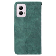 For Motorola Moto G Power 5G 2024 Geometric Embossed Leather Phone Case(Green)