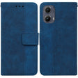 For Motorola Edge 2024 Geometric Embossed Leather Phone Case(Blue) - Motorola Cases by PMC Jewellery | Online Shopping South Africa | PMC Jewellery | Buy Now Pay Later Mobicred