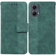 For Motorola Edge 2024 Geometric Embossed Leather Phone Case(Green) - free shipping - PMC Jewellery - Order now!