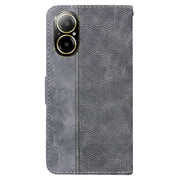 For Realme C67 4G Global Geometric Embossed Leather Phone Case(Grey)