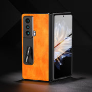 For Honor Magic Vs ABEEL Dual Color Lichi Texture PU Phone Case(Orange)