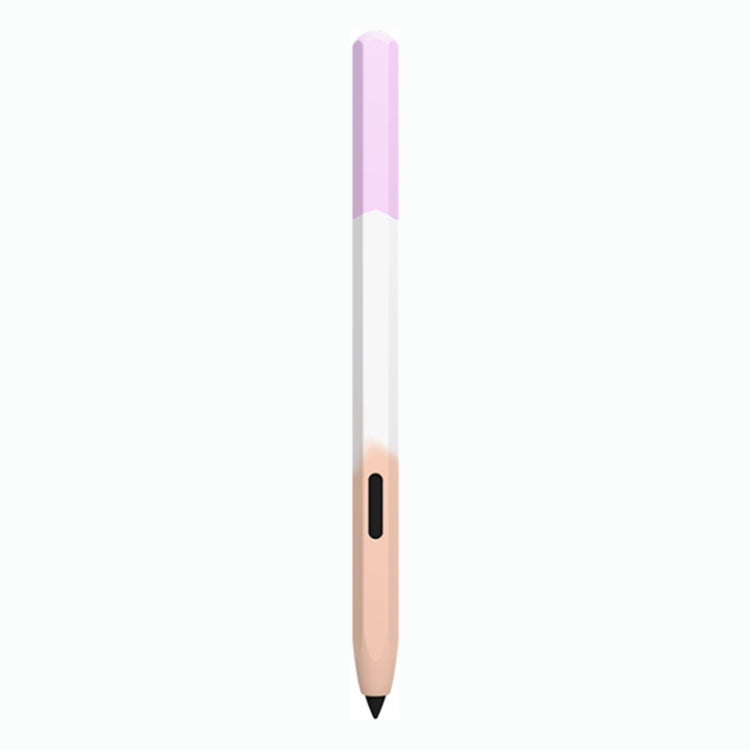 For Samsung Galaxy Tab S6 Lite LOVE MEI Rainbow Liquid Silicone Protective Pen Case(Purple)