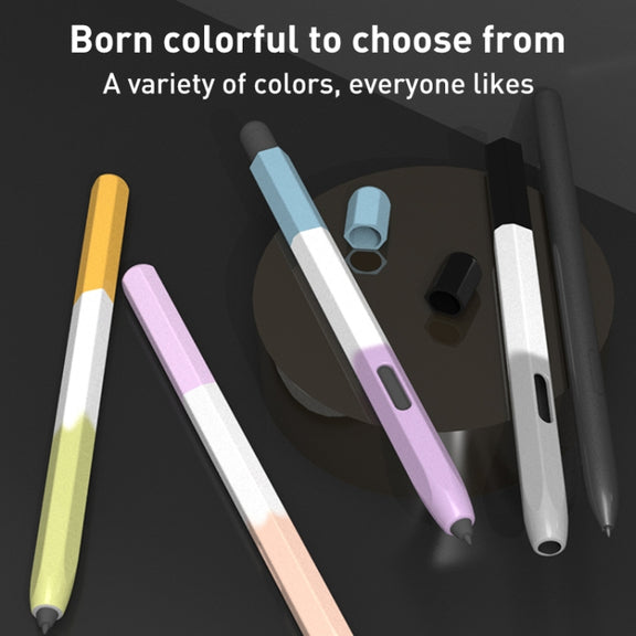 For Samsung Galaxy Tab S6 Lite LOVE MEI Rainbow Liquid Silicone Protective Pen Case(Yellow)