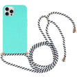 For iPhone 16 Pro Wheat Straw TPU Shockproof Phone Case with Neck Lanyard(Green) - iPhone 16 Pro Cases by PMC TechLife | Online Shopping South Africa | PMC TechLife | Buy Now Pay Later Mobicred
