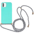 For iPhone 16 Plus Wheat Straw TPU Shockproof Phone Case with Neck Lanyard(Green) - iPhone 16 Plus Cases by PMC TechLife | Online Shopping South Africa | PMC TechLife | Buy Now Pay Later Mobicred