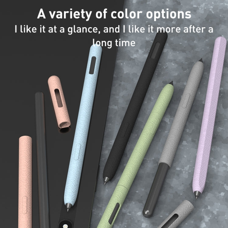 For Samsung Galaxy Tab S6 Lite LOVE MEI Frosted Leather Texture Silicone Protective Pen Case(Grey)