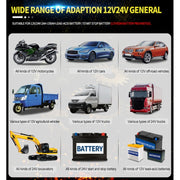 ANHTCzyx 12V 8A  / 24V 4A Automobile Battery Charger Motorcycle Battery Repair Type AGM(US Plug)