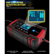 ANHTCzyx 12V 8A  / 24V 4A Automobile Battery Charger Motorcycle Battery Repair Type AGM(EU Plug)