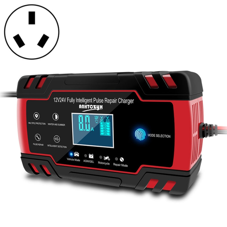 ANHTCzyx 12V 8A  / 24V 4A Automobile Battery Charger Motorcycle Battery Repair Type AGM(AU Plug)
