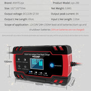 ANHTCzyx 12V 8A  / 24V 4A Automobile Battery Charger Motorcycle Battery Repair Type AGM(AU Plug)