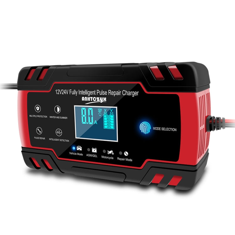 ANHTCzyx 12V 8A  / 24V 4A Automobile Battery Charger Motorcycle Battery Repair Type AGM(AU Plug)