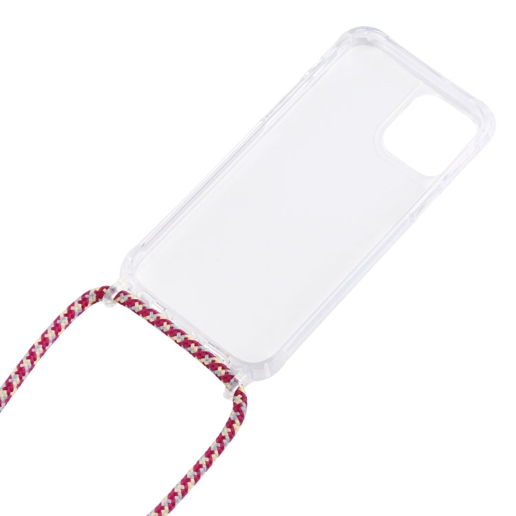 For iPhone 16 Pro Max Transparent Acrylic Airbag Shockproof Phone Protective Case with Lanyard(Zebra)