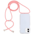 For iPhone 16 Plus Transparent Acrylic Airbag Shockproof Phone Protective Case with Lanyard(Pink) - iPhone 16 Plus Cases by PMC TechLife | Online Shopping South Africa | PMC TechLife | Buy Now Pay Later Mobicred