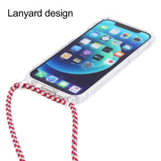 For iPhone 16 Plus Transparent Acrylic Airbag Shockproof Phone Protective Case with Lanyard(Pink)
