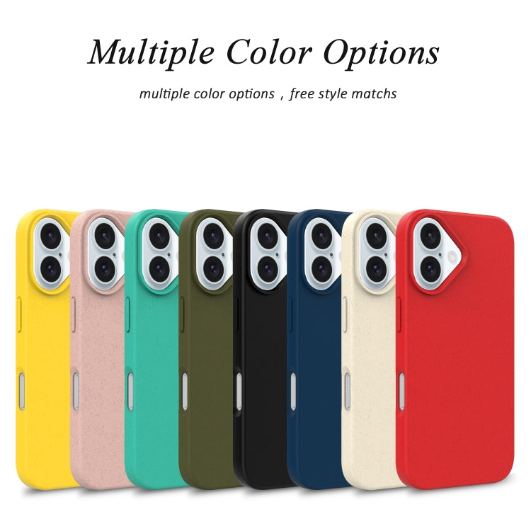For iPhone 16 Plus Starry Series Shockproof Straw Material + TPU Protective Case(Red)