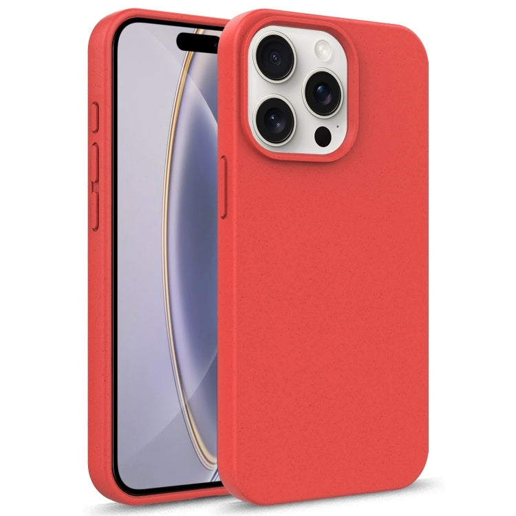 For iPhone 16 Pro Max Starry Series Shockproof Straw Material + TPU Protective Case(Red)
