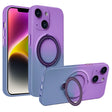 For iPhone 14 MagSafe Holder Gradient TPU Phone Case(Deep Purple Gray) - iPhone 14 Cases by PMC TechLife | Online Shopping South Africa | PMC TechLife