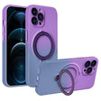 For iPhone 12 Pro Max MagSafe Holder Gradient TPU Phone Case(Deep Purple Gray) - iPhone 12 Pro Max Cases by PMC TechLife | Online Shopping South Africa | PMC TechLife