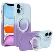 For iPhone 11 MagSafe Holder Gradient TPU Phone Case(Gray Purple) - iPhone 11 Cases by PMC TechLife | Online Shopping South Africa | PMC TechLife