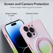 For iPhone 14 Pro Max MagSafe Holder Gradient TPU Phone Case(Gray Purple)