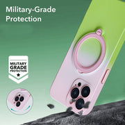 For iPhone 14 Pro Max MagSafe Holder Gradient TPU Phone Case(Gray Purple)