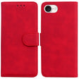 For iPhone 16e Skin Feel Pure Color Flip Leather Phone Case(Red) - iPhone 16e Cases by PMC TechLife | Online Shopping South Africa | PMC TechLife | Buy Now Pay Later Mobicred