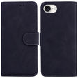 For iPhone 16e Skin Feel Pure Color Flip Leather Phone Case(Black) - iPhone 16e Cases by PMC TechLife | Online Shopping South Africa | PMC TechLife | Buy Now Pay Later Mobicred