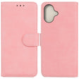 For iPhone 16 Skin Feel Pure Color Flip Leather Phone Case(Pink) - iPhone 16 Cases by PMC TechLife | Online Shopping South Africa | PMC TechLife | Buy Now Pay Later Mobicred