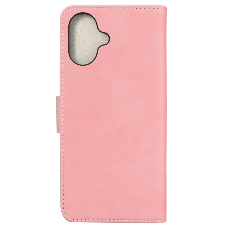For iPhone 16 Skin Feel Pure Color Flip Leather Phone Case(Pink)