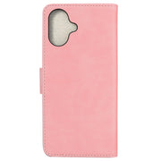 For iPhone 16 Skin Feel Pure Color Flip Leather Phone Case(Pink)