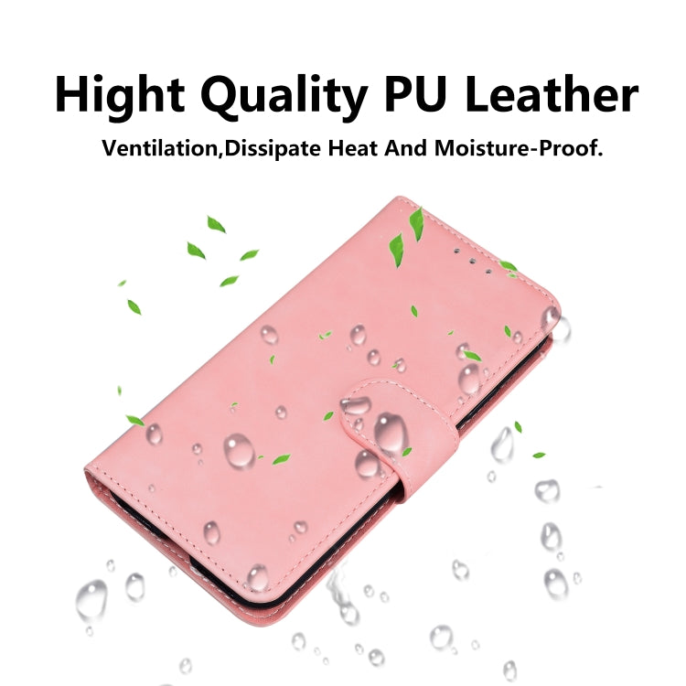 For iPhone 16 Skin Feel Pure Color Flip Leather Phone Case(Pink)