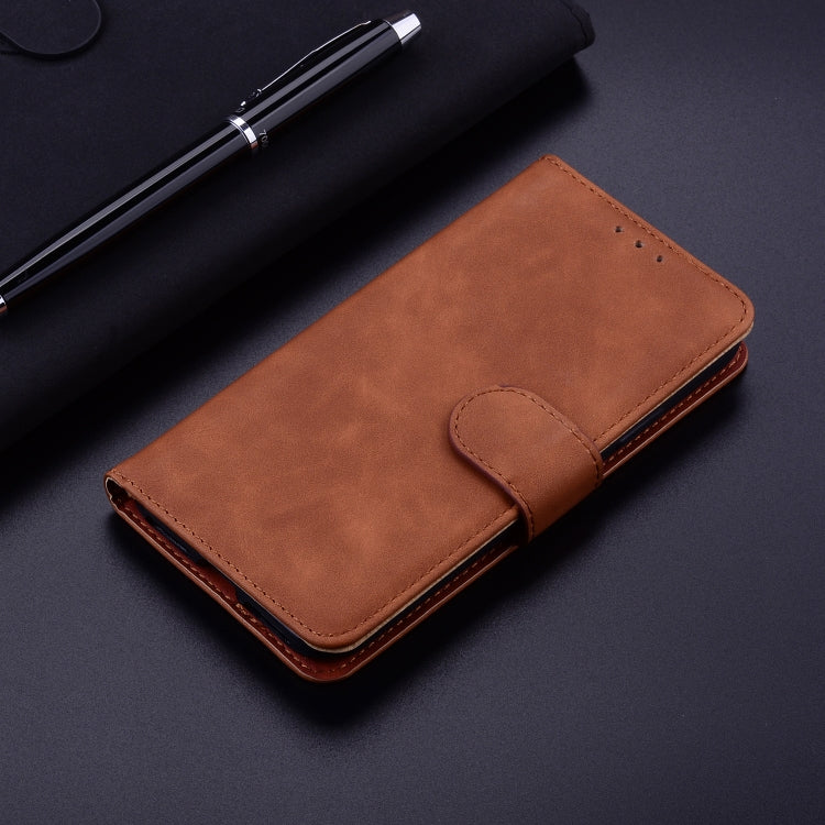 For Motorola Moto G Power 5G 2024 Skin Feel Pure Color Flip Leather Phone Case(Brown)