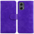 For Motorola Edge 2024 Skin Feel Pure Color Flip Leather Phone Case(Purple) - Motorola Cases by PMC Jewellery | Online Shopping South Africa | PMC Jewellery | Buy Now Pay Later Mobicred