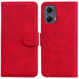 For Motorola Edge 2024 Skin Feel Pure Color Flip Leather Phone Case(Red) - Motorola Cases by PMC Jewellery | Online Shopping South Africa | PMC Jewellery | Buy Now Pay Later Mobicred