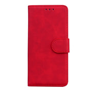 For Motorola Edge 2024 Skin Feel Pure Color Flip Leather Phone Case(Red)