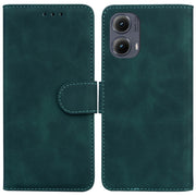 For Motorola Edge 2024 Skin Feel Pure Color Flip Leather Phone Case(Green)