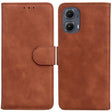 For Motorola Edge 2024 Skin Feel Pure Color Flip Leather Phone Case(Brown) - Motorola Cases by PMC Jewellery | Online Shopping South Africa | PMC Jewellery | Buy Now Pay Later Mobicred