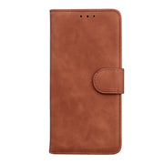 For Motorola Edge 2024 Skin Feel Pure Color Flip Leather Phone Case(Brown)