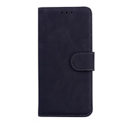 For Motorola Edge 2024 Skin Feel Pure Color Flip Leather Phone Case(Black)