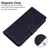 For Motorola Edge 2024 Skin Feel Pure Color Flip Leather Phone Case(Black)