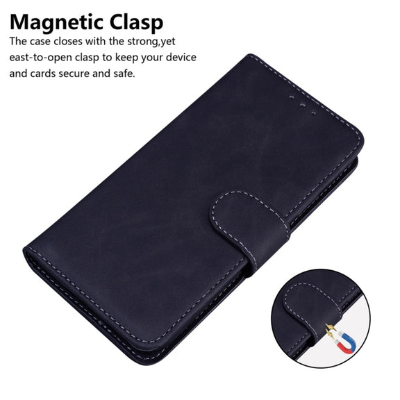 For Motorola Edge 2024 Skin Feel Pure Color Flip Leather Phone Case(Black)