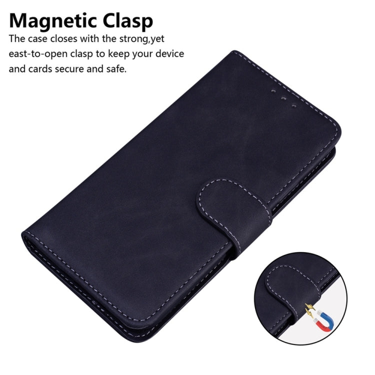 For Motorola Edge 2024 Skin Feel Pure Color Flip Leather Phone Case(Black)