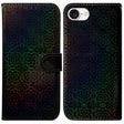 For iPhone 16e Colorful Magnetic Buckle Leather Phone Case(Black) - iPhone 16e Cases by PMC TechLife | Online Shopping South Africa | PMC TechLife | Buy Now Pay Later Mobicred